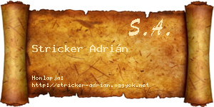 Stricker Adrián névjegykártya